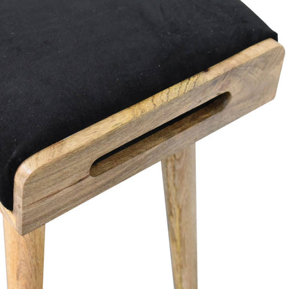 Black velvet tray bench