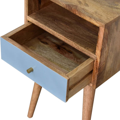 Blue bedside teble