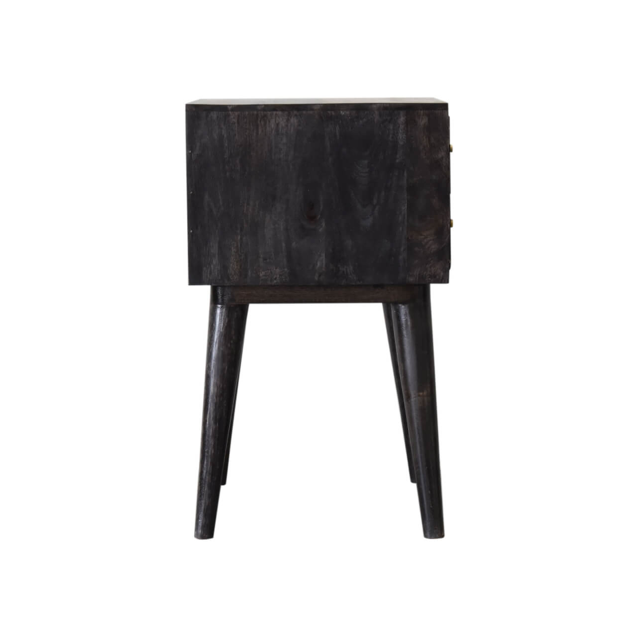 Brass inlay bedside table ash black