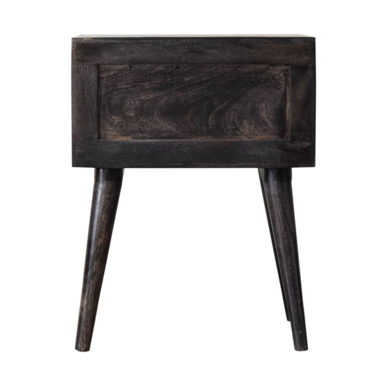 Brass inlay bedside table ash black