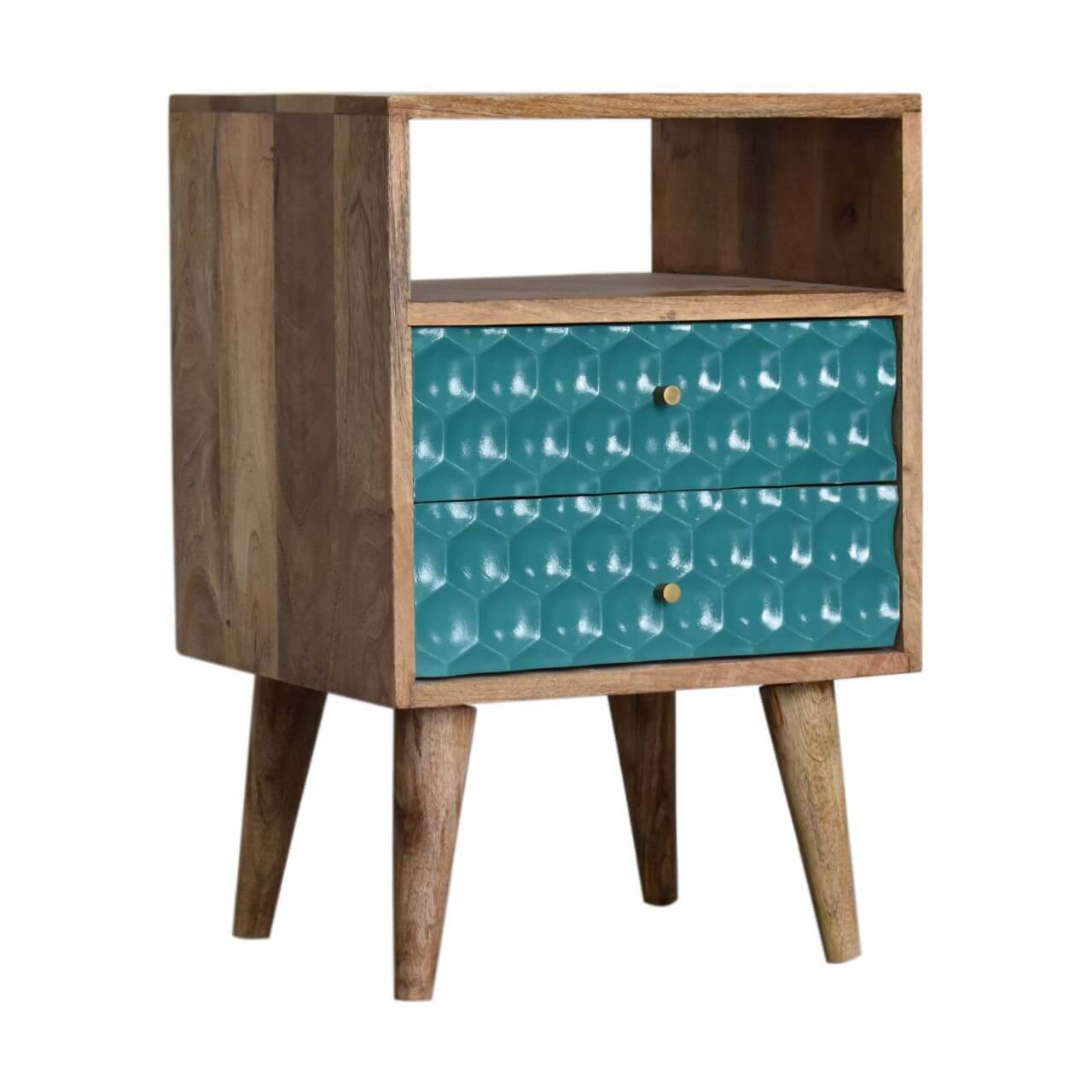 Honeycomb Bedside, Teal