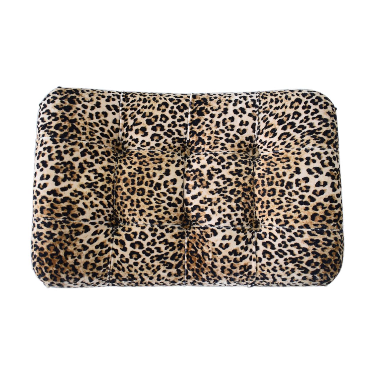 Velvet Curved Bench, Leopard Print