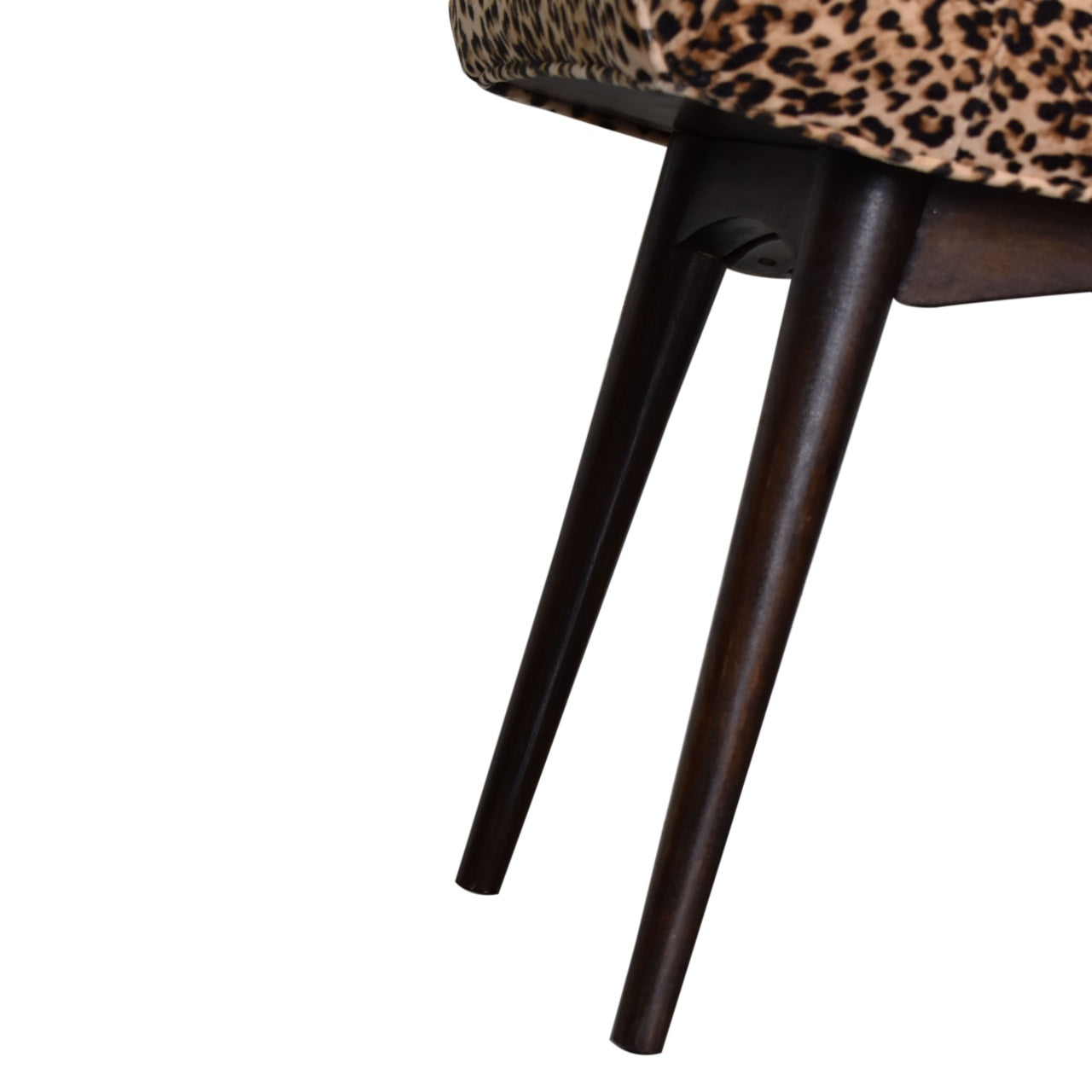 Velvet Curved Bench, Leopard Print