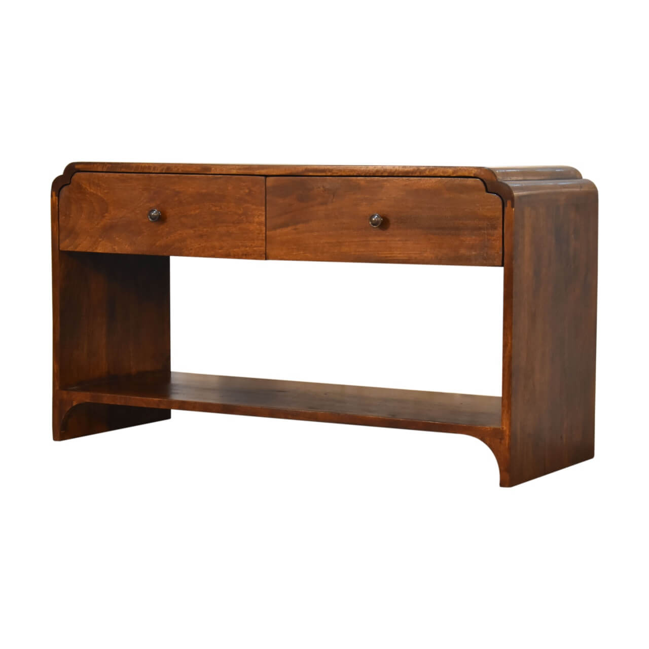 Mango wood chestnut finish console table