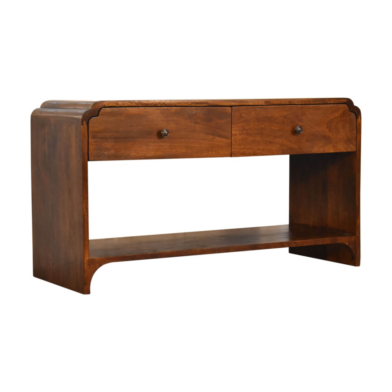 Mango wood chestnut finish console table