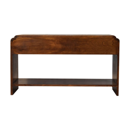 Mango wood chestnut finish console table