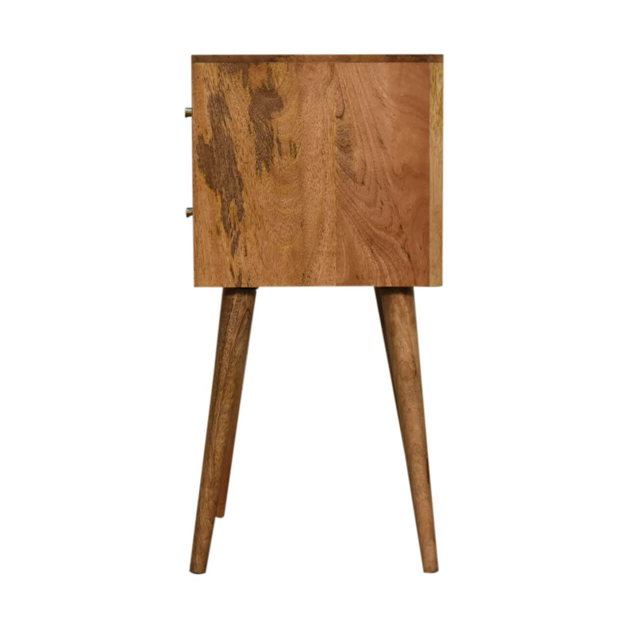 Cube carved mango wood bedside table