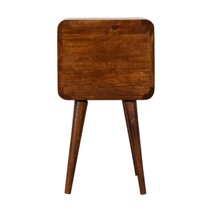 Small Chestnut 2 Drawer Bedside table mango wood