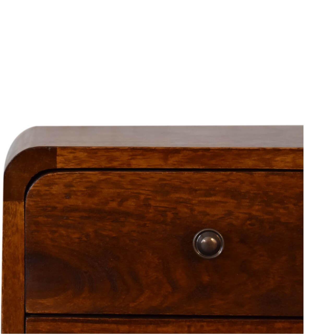 Small Chestnut 2 Drawer Bedside table mango wood