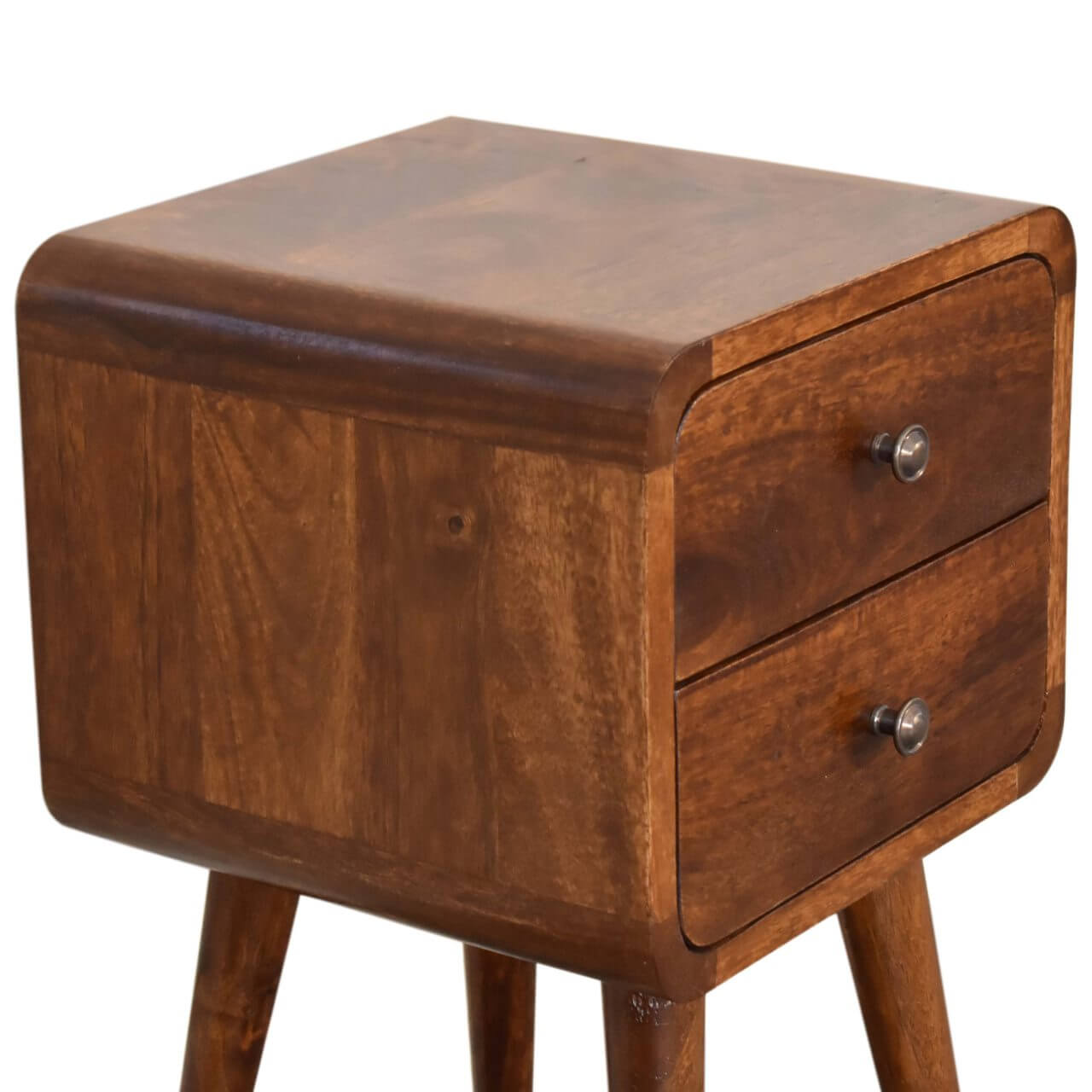 Small Chestnut 2 Drawer Bedside table mango wood