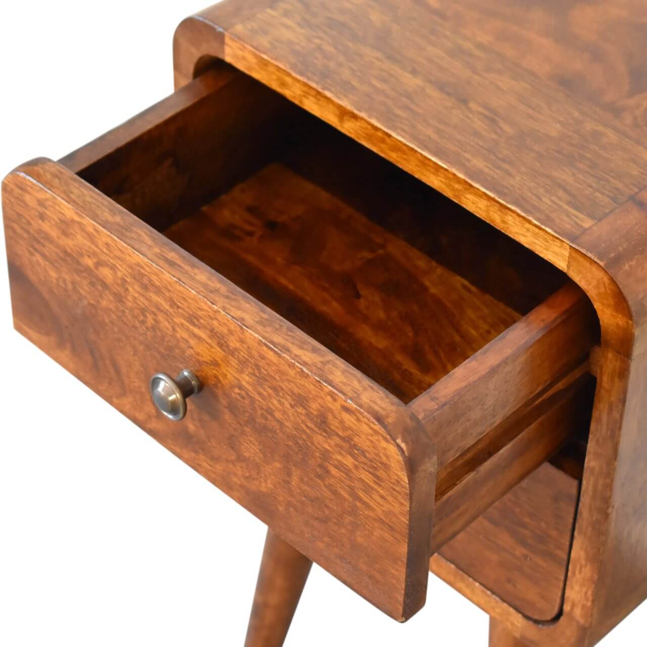 Small Chestnut 2 Drawer Bedside table mango wood