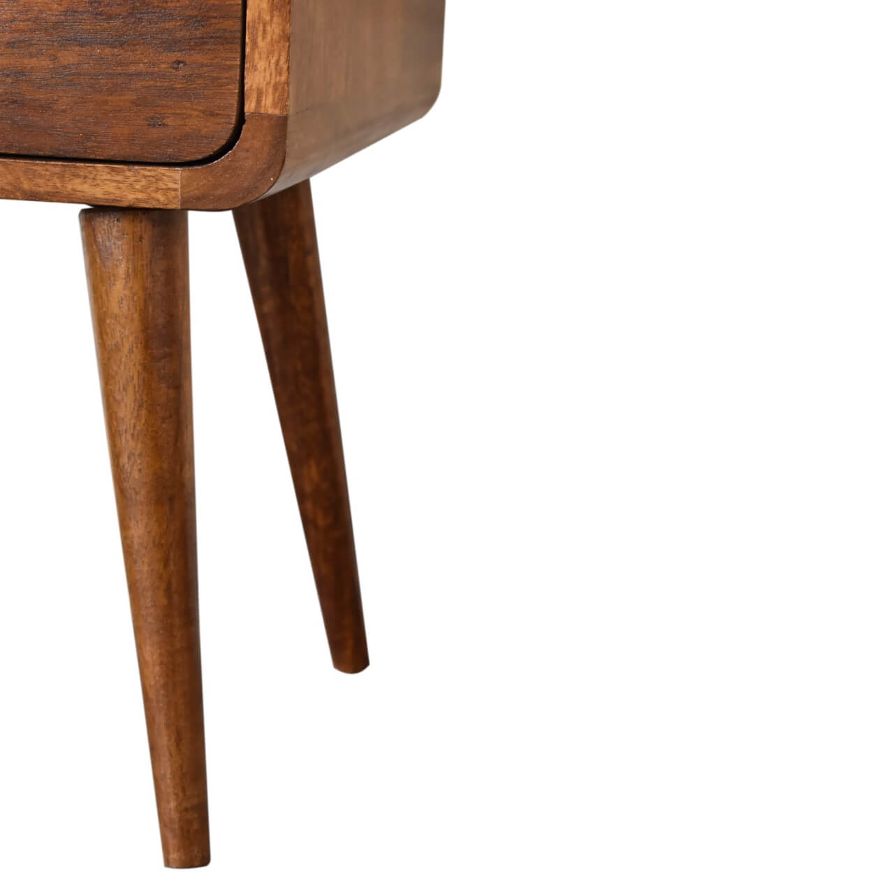 Small Chestnut 2 Drawer Bedside table mango wood