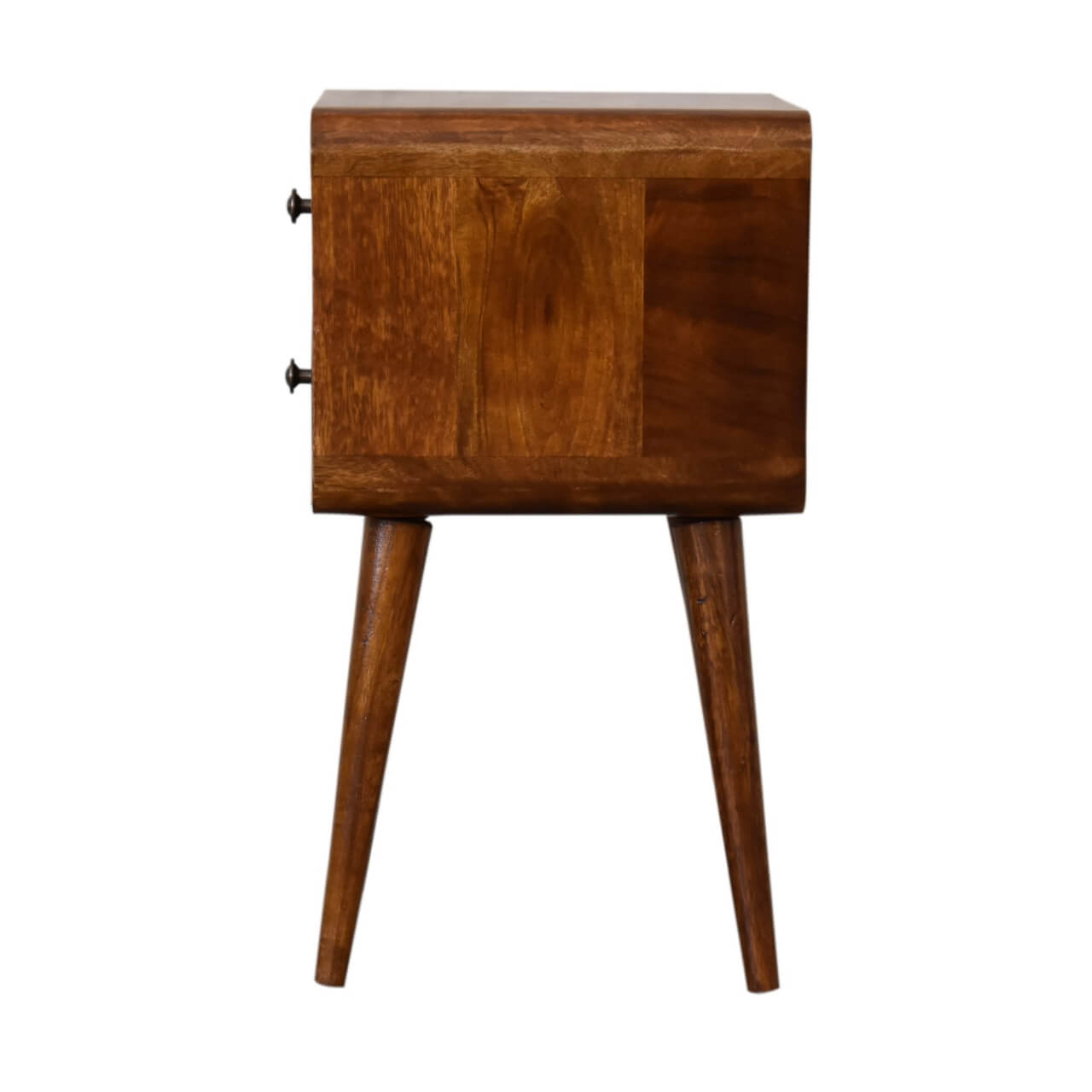 Small Chestnut 2 Drawer Bedside table mango wood