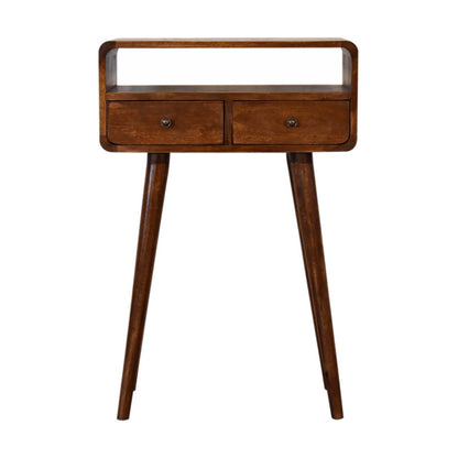 Mango wood small console table