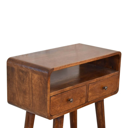 Mango wood small console table