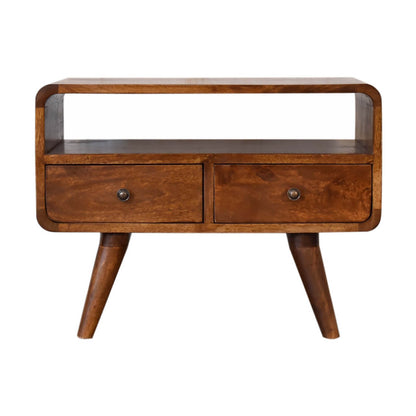 Mango wood tv stand chestnut