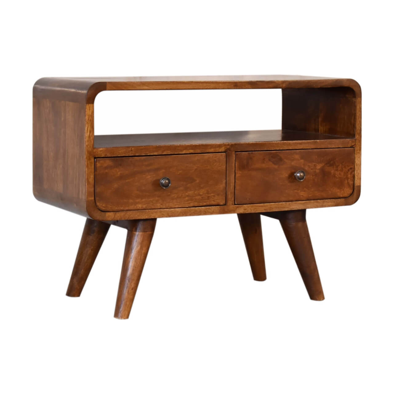 Mango wood tv stand chestnut