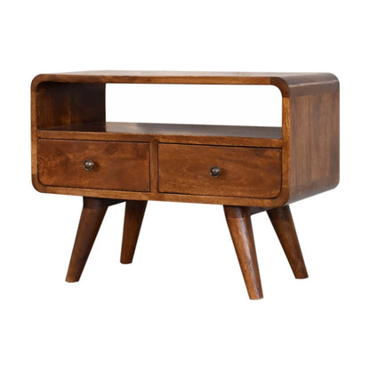 Mango wood tv stand chestnut