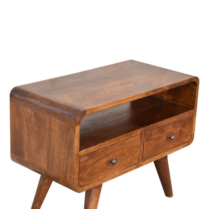 Mango wood tv stand chestnut