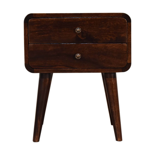 Walnut finish bedside table mango wood