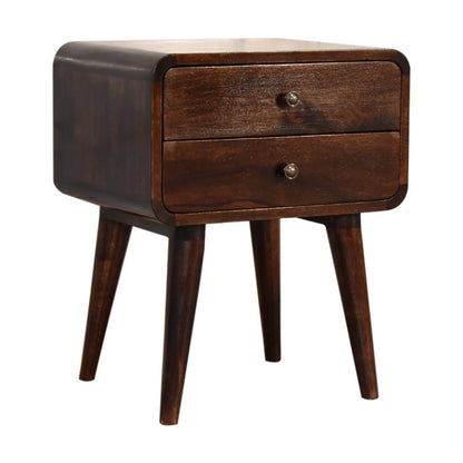 Walnut finish bedside table mango wood