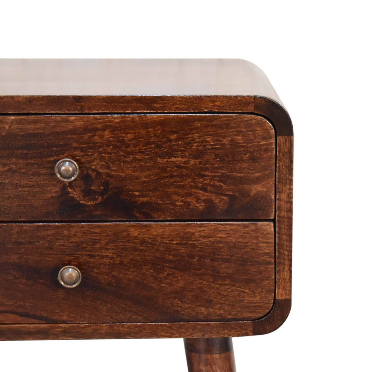 Walnut finish bedside table mango wood