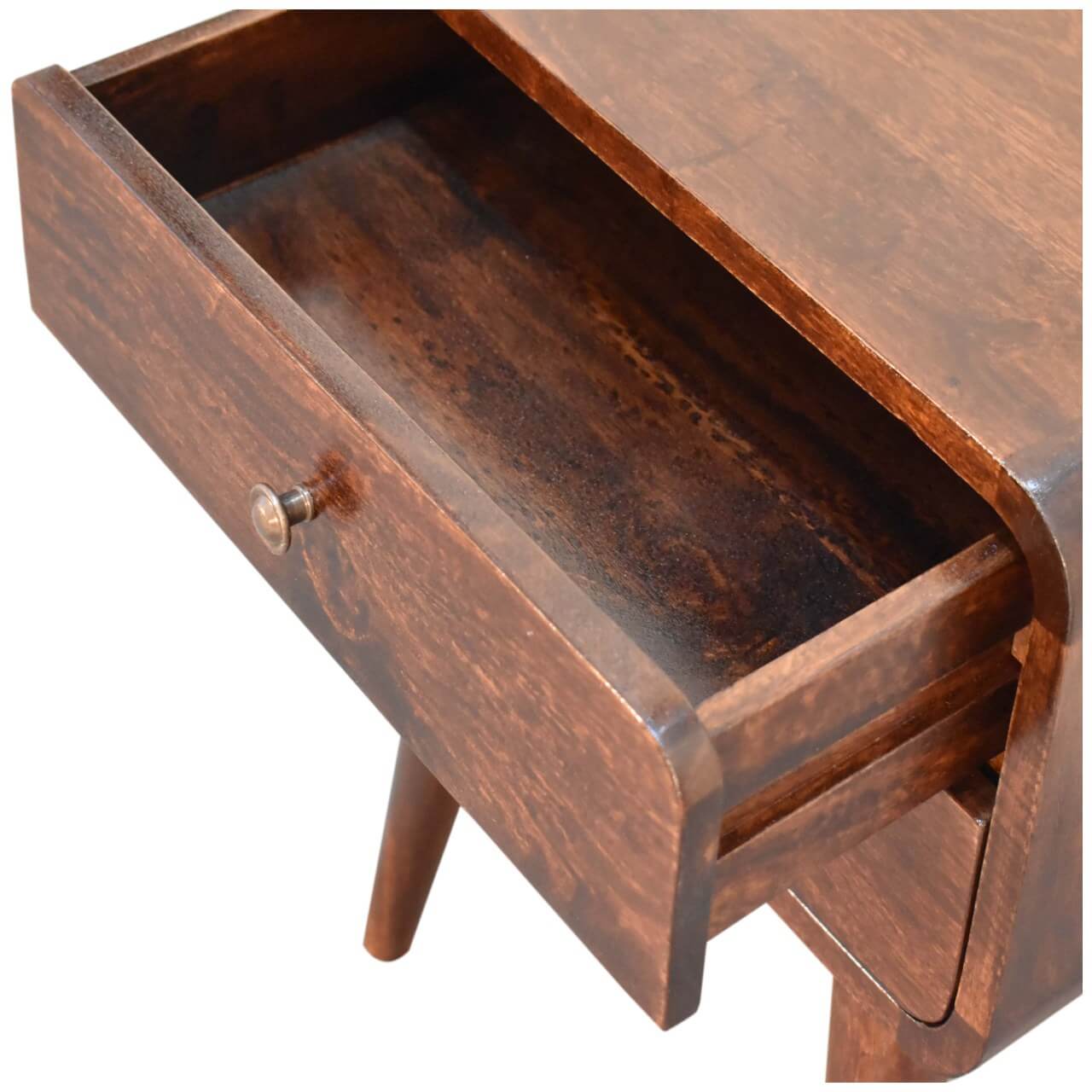 Walnut finish bedside table mango wood