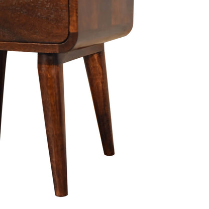 Walnut finish bedside table mango wood