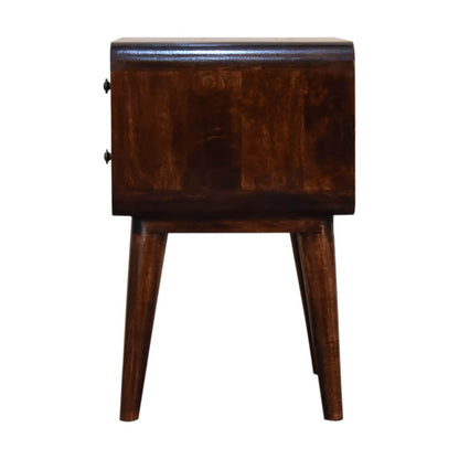 Walnut finish bedside table mango wood