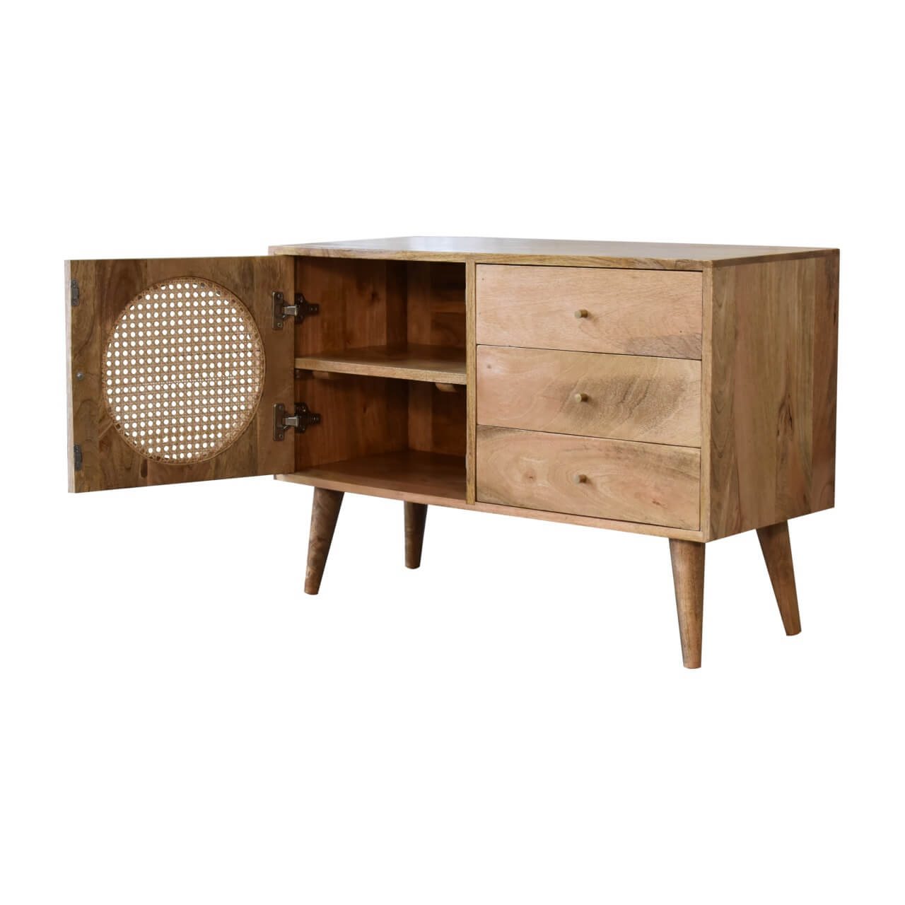 Rattan and mango wood sideboard