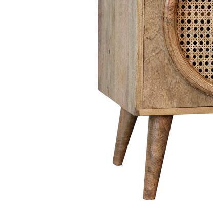 Rattan and mango wood sideboard