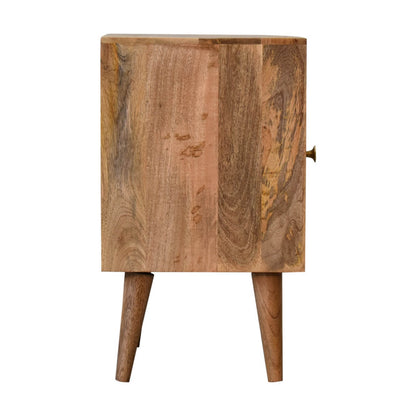 Mango wood bedside table carved fronts