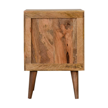 Mango wood bedside table carved fronts