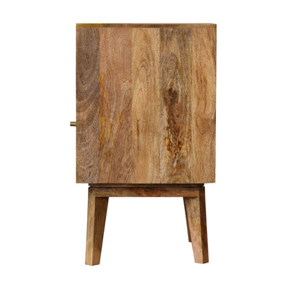 Rattan and mango wood bedside table