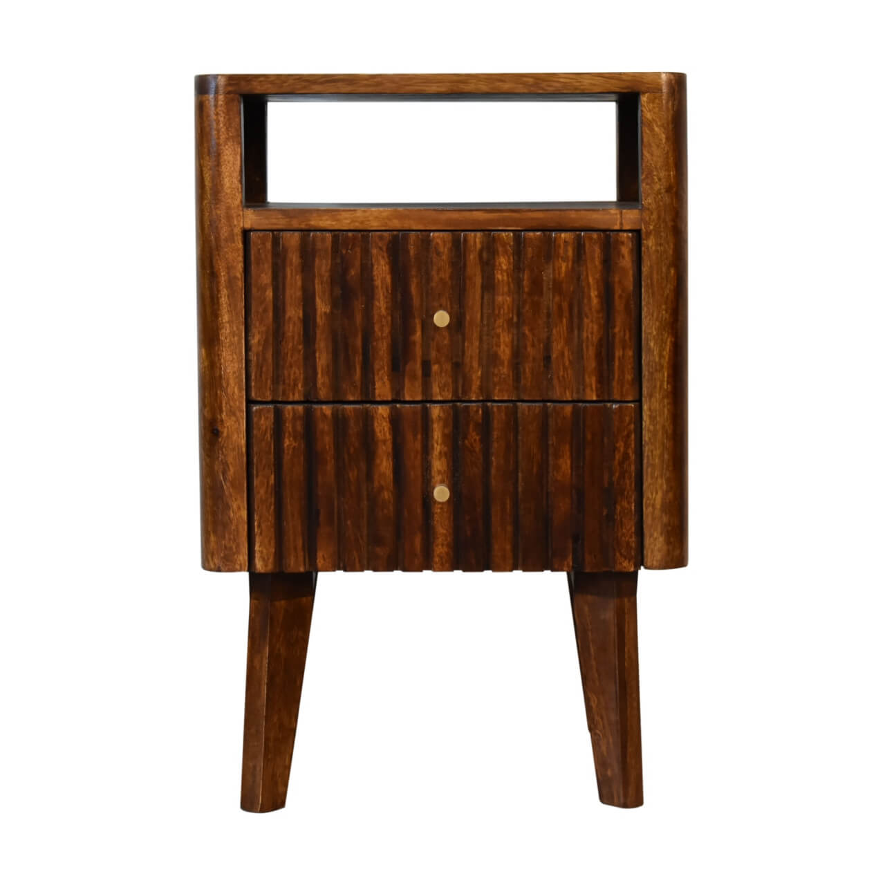 Chestnut finish Solid Wood bedside table, mango wood