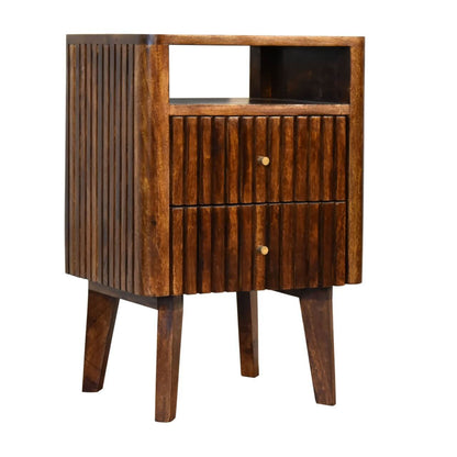 Chestnut finish Solid Wood bedside table, mango wood