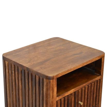 Chestnut finish Solid Wood bedside table, mango wood