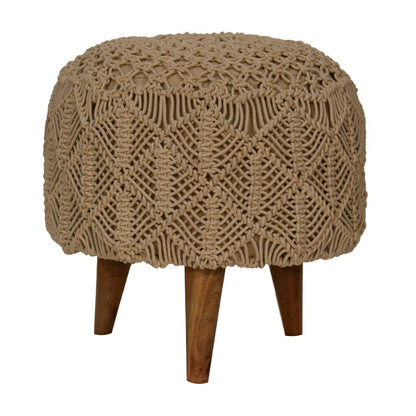 Beige stool mango wood