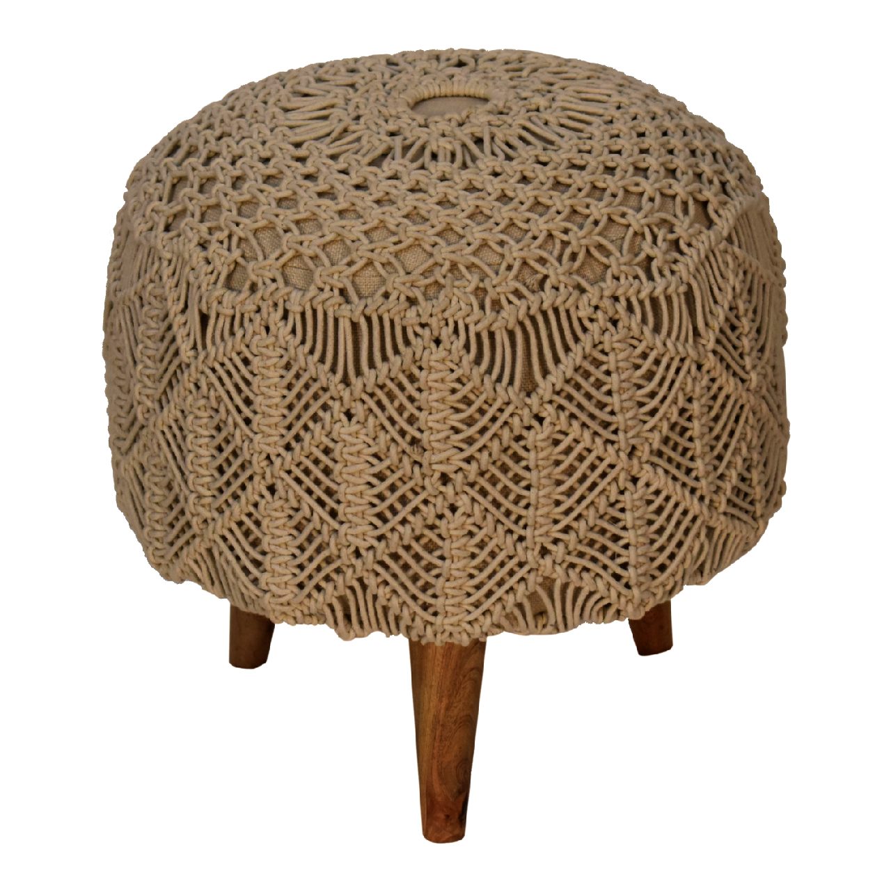 Beige stool mango wood