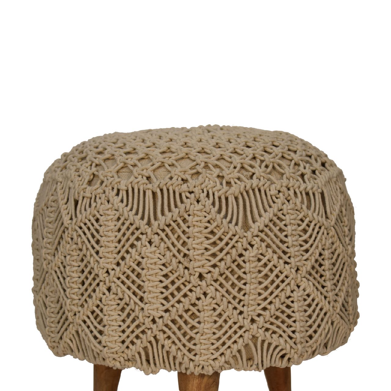 Beige stool mango wood