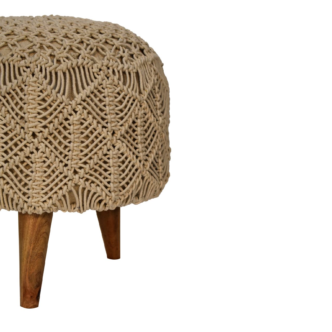 Beige stool mango wood