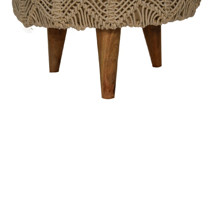 Beige stool mango wood