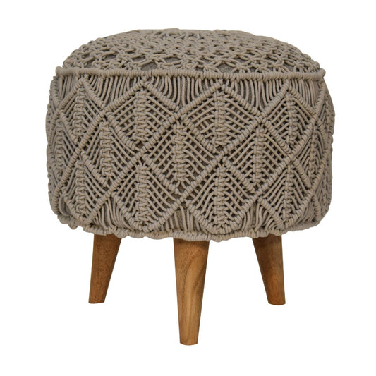 Crotchet Stool, Grey