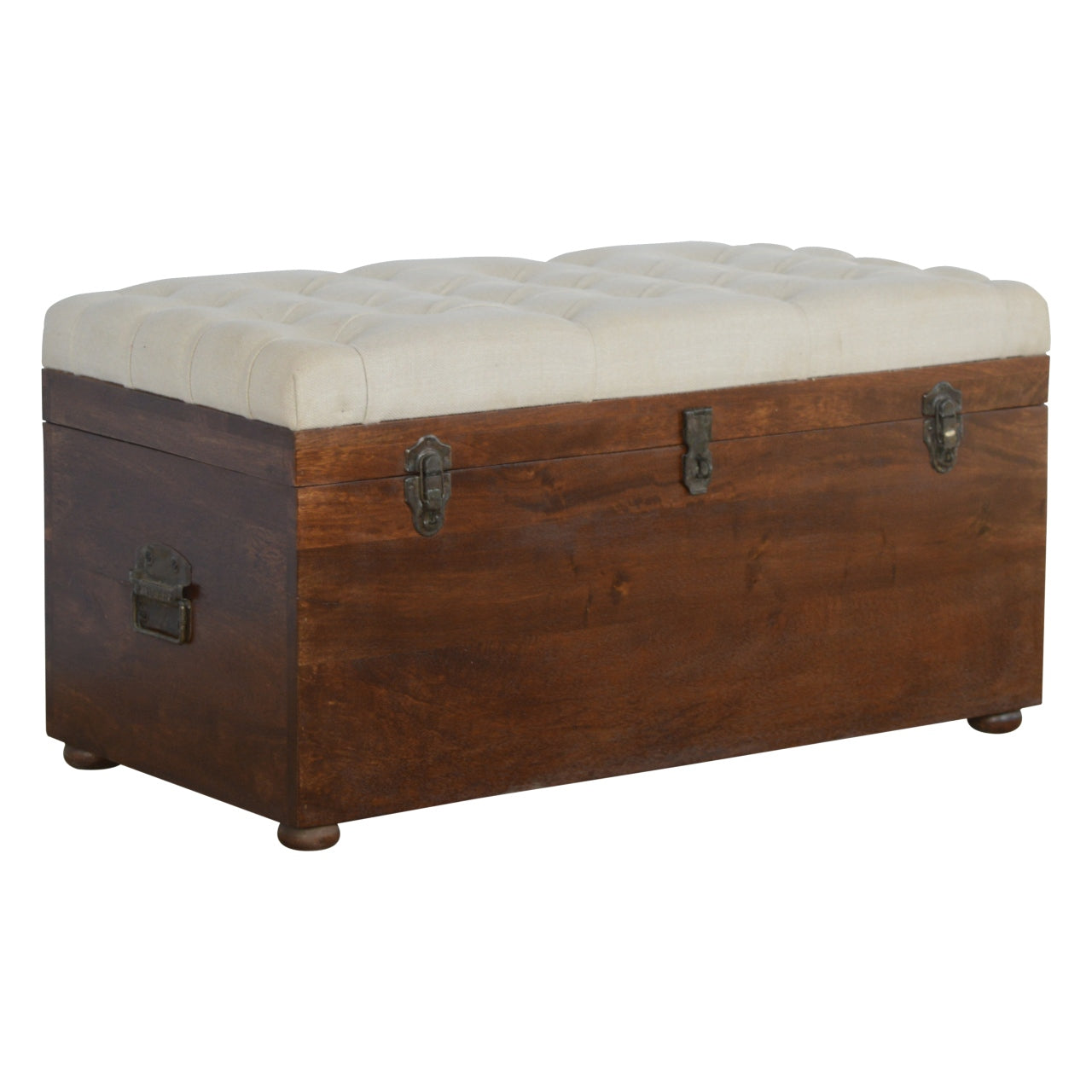 White Linen Blanket Box