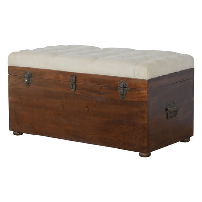 White Linen Blanket Box