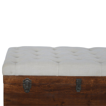 White Linen Blanket Box