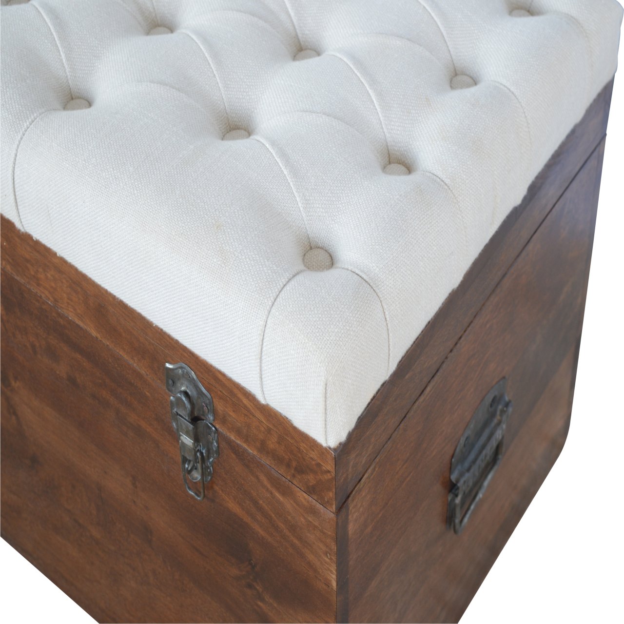 White Linen Blanket Box