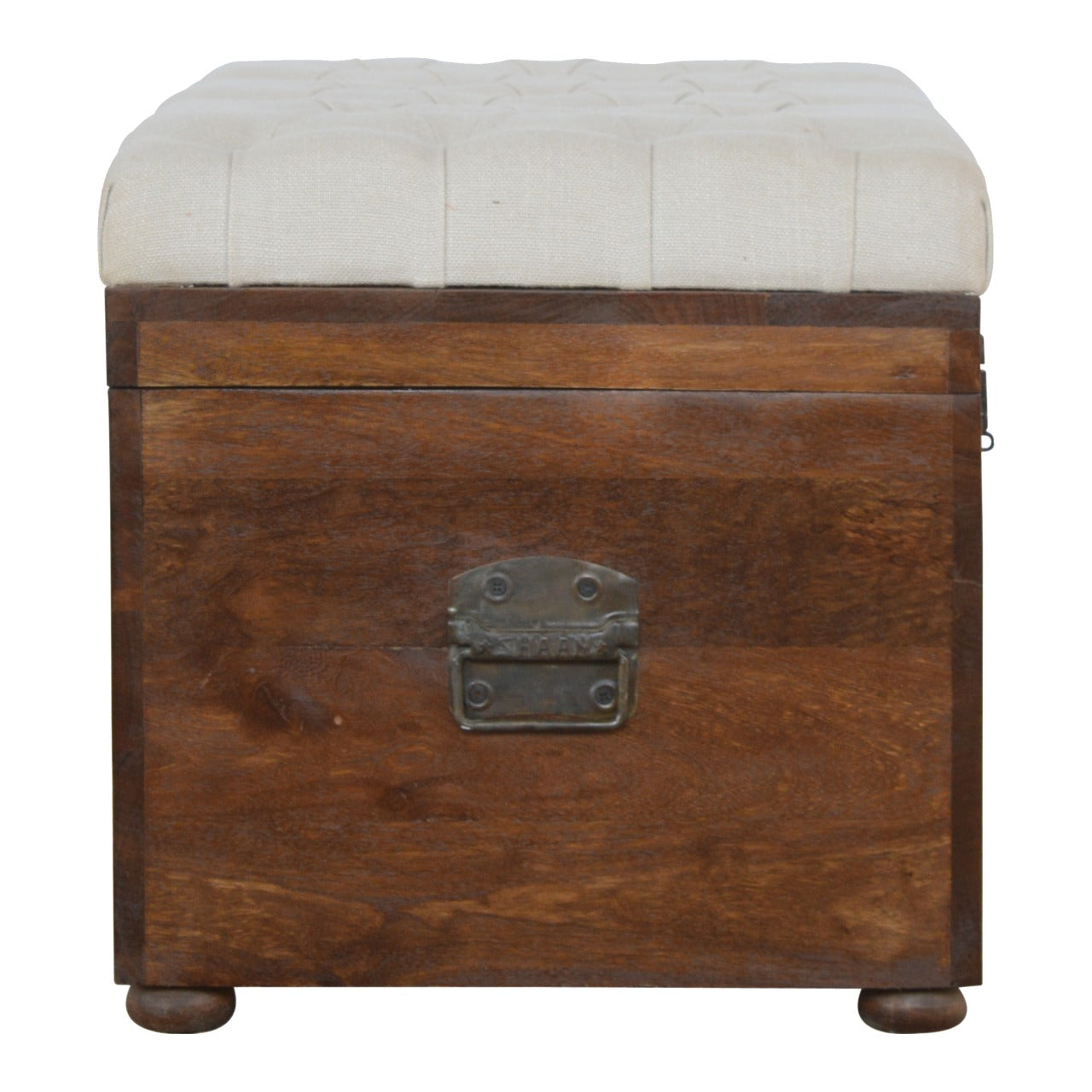 White Linen Blanket Box