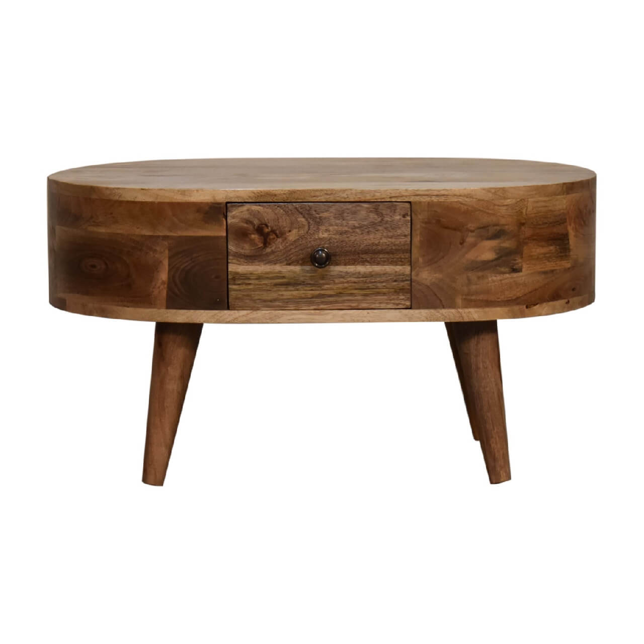 Small mango wood coffee table with 1 drawer