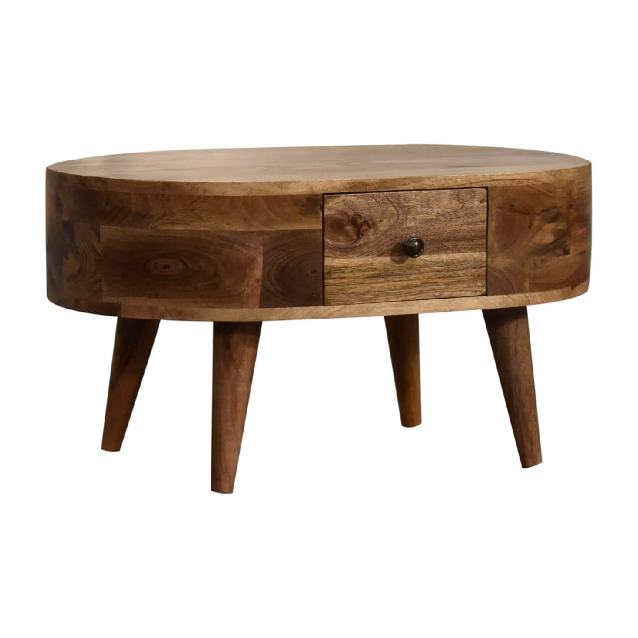 Small mango wood coffee table with 1 drawer